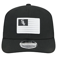 Men's New Era Black Chicago White Sox Flag 9SEVENTY Stretch-Snap Hat
