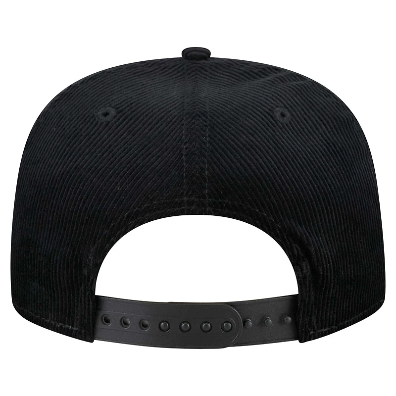 Men's New Era  Black Chicago White Sox Full Circle Corduroy Golfer Adjustable Hat