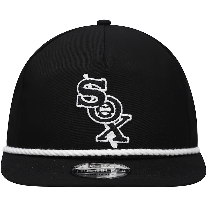 Men's New Era Black Chicago White Sox Golfer Snapback Hat