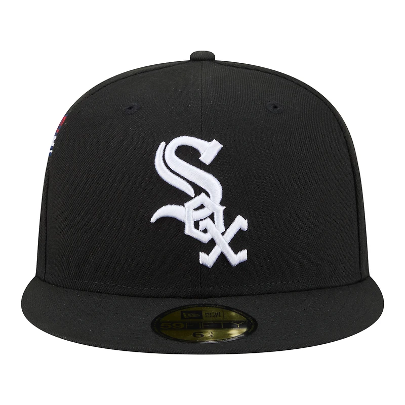 Casquette ajustée New Era noire pour homme Chicago White Sox Hidden Hit 59FIFTY