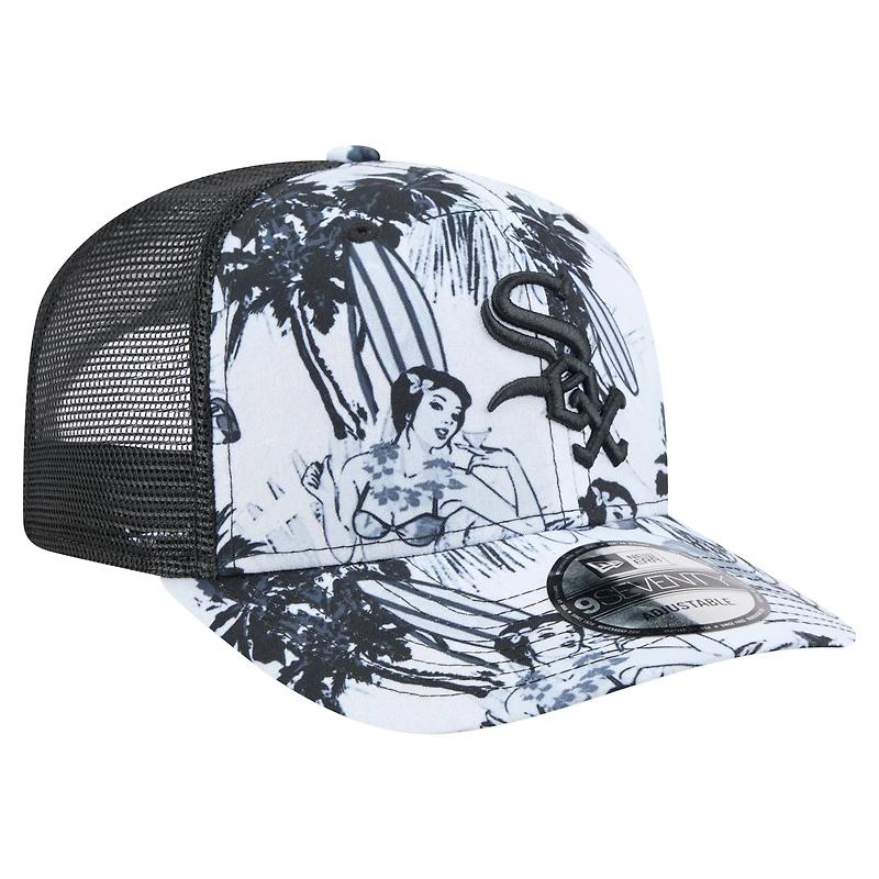 Casquette ajustable Hula Trucker 9SEVENTY noire des Chicago White Sox pour homme de New Era