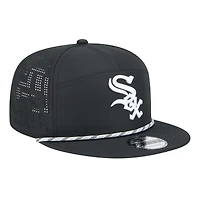 Casquette Snapback 9FIFTY découpée au laser noire Chicago White Sox de New Era pour homme
