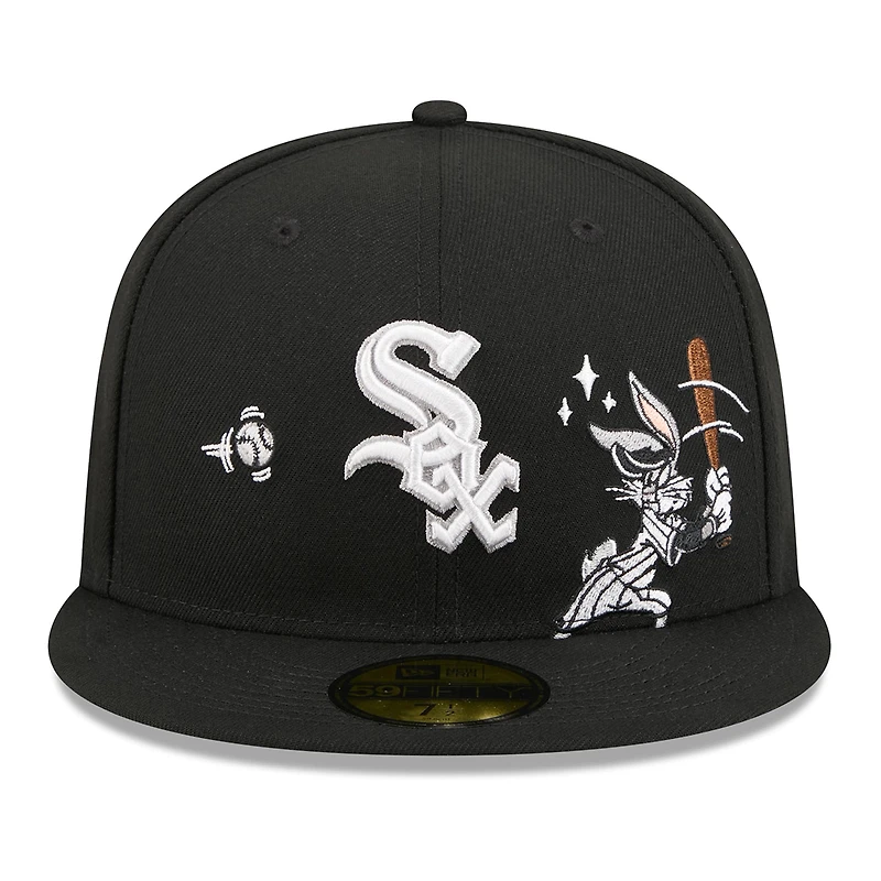 Men's New Era Black Chicago White Sox Looney Tunes Bugs Bunny 59FIFTY Fitted Hat