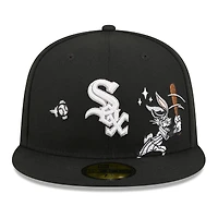 Men's New Era Black Chicago White Sox Looney Tunes Bugs Bunny 59FIFTY Fitted Hat