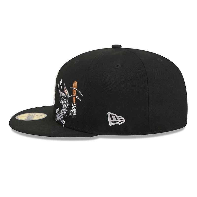 Casquette ajustée New Era 59FIFTY noire pour homme, Chicago White Sox, Looney Tunes Bugs Bunny