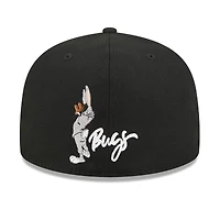 Men's New Era Black Chicago White Sox Looney Tunes Bugs Bunny 59FIFTY Fitted Hat