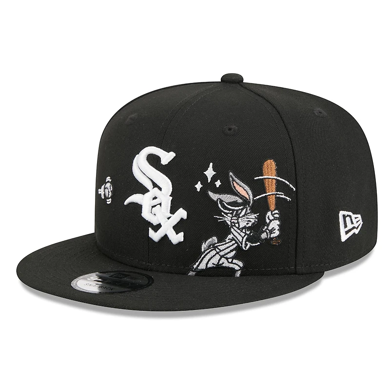 Men's New Era Black Chicago White Sox Looney Tunes Bugs Bunny 9FIFTY Snapback Hat