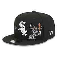 Men's New Era Black Chicago White Sox Looney Tunes Bugs Bunny 9FIFTY Snapback Hat