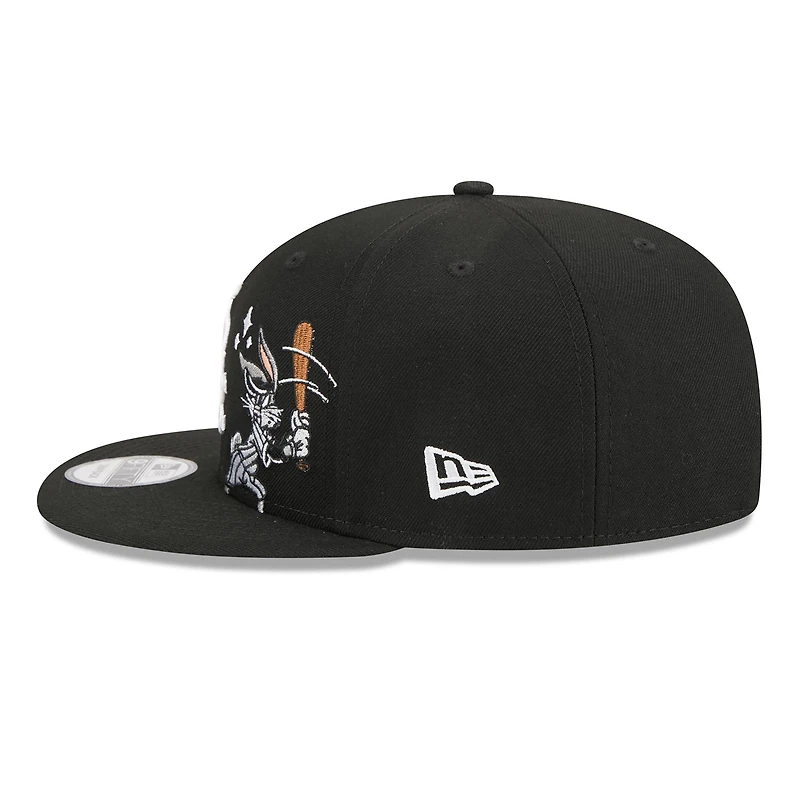 Men's New Era Black Chicago White Sox Looney Tunes Bugs Bunny 9FIFTY Snapback Hat