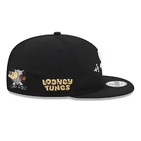 Men's New Era Black Chicago White Sox Looney Tunes Tasmanian Devil 9FIFTY Snapback Hat