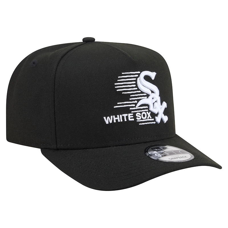 Men's New Era Black Chicago White Sox Motion A-Frame 9FIFTY Snapback Hat