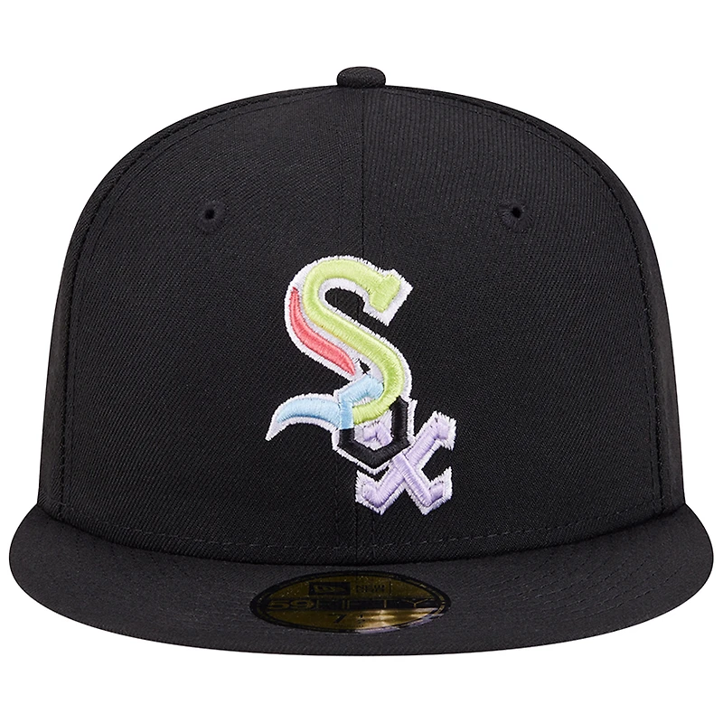 Casquette ajustée 59FIFTY Black Chicago White Sox New Era pour homme