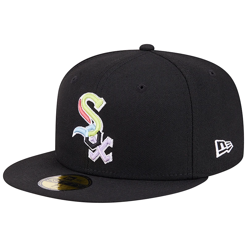 Casquette ajustée 59FIFTY Black Chicago White Sox New Era pour homme