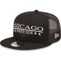 Men's New Era Black Chicago White Sox Patriot Trucker 9FIFTY Snapback Hat