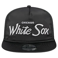 Casquette de golf ajustable New Era noire Chicago White Sox Retro Satin pour homme