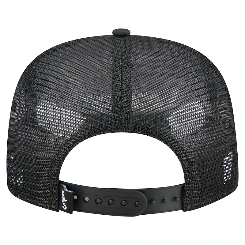 Casquette de golf ajustable New Era noire Chicago White Sox Retro Satin pour homme