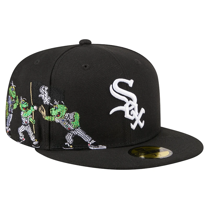 Men's New Era Black Chicago White Sox Run Mascot 59FIFTY Fitted Hat