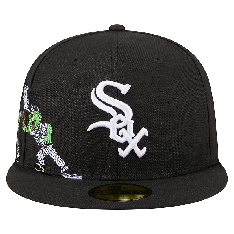 Men's New Era Black Chicago White Sox Run Mascot 59FIFTY Fitted Hat