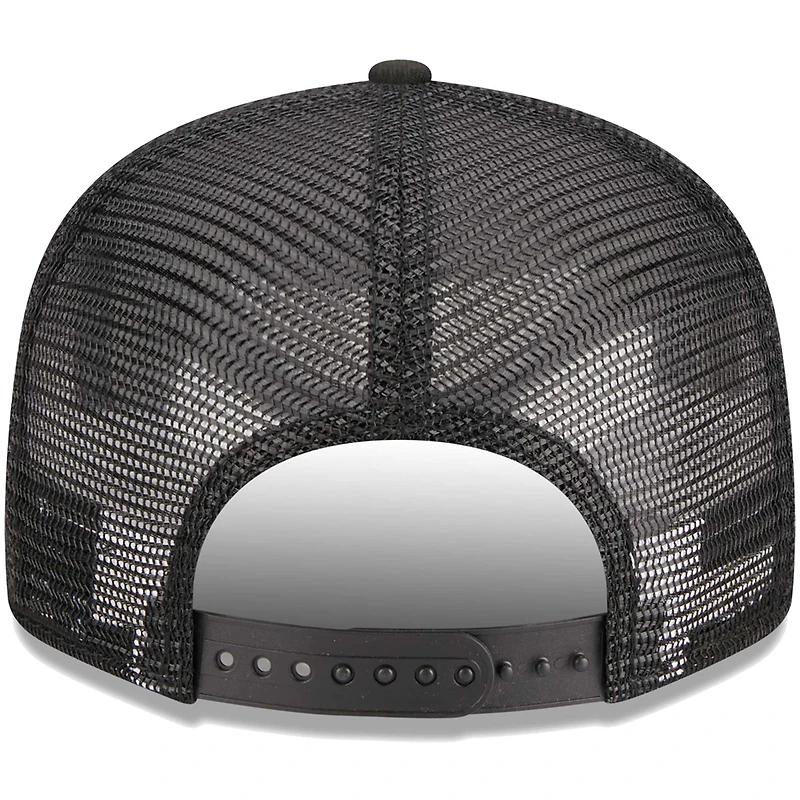 Men's New Era Black Chicago White Sox Scratch Squared Trucker 9FIFTY Snapback Hat