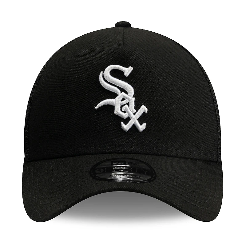 Casquette trucker New Era noire pour homme, logo Chicago White Sox, style A-Frame
