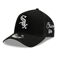 Casquette trucker New Era noire pour homme, logo Chicago White Sox, style A-Frame