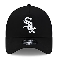 Men's New Era Black Chicago White Sox Side Script 9FORTY A-Frame Trucker Adjustable Hat