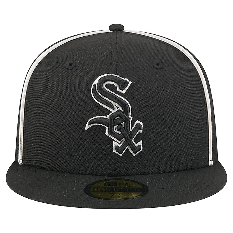Men's New Era Black Chicago White Sox Soutache 59FIFTY Fitted Hat