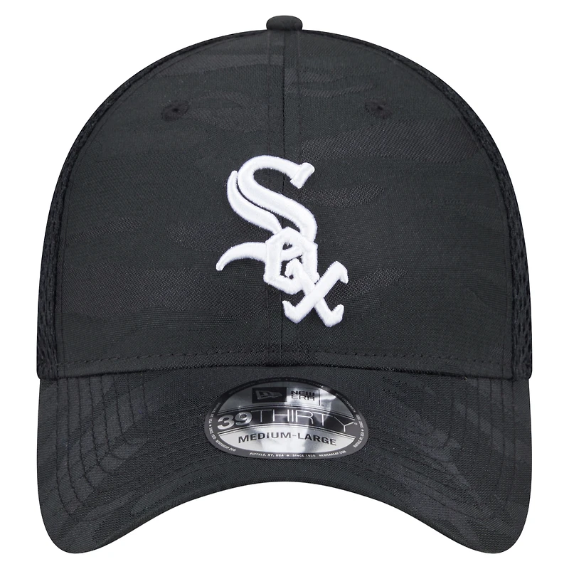 Men's New Era Black Chicago White Sox Subtle Camo 39THIRTY Flex Hat