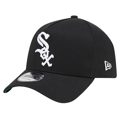 Casquette ajustable 9FORTY couleur équipe A-Frame New Era pour hommes, noire, Chicago White Sox
