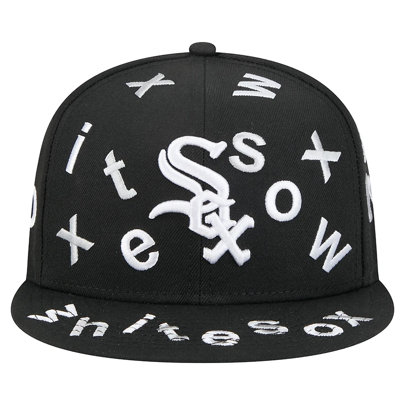 Men's New Era Black Chicago White Sox Team Confetti 59FIFTY Fitted Hat