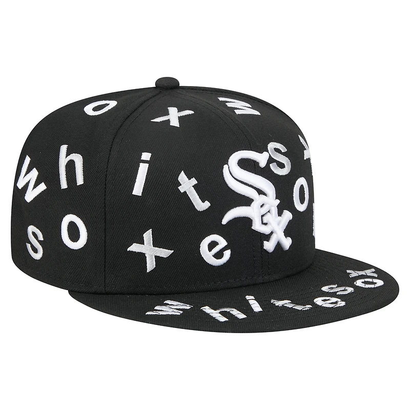 Men's New Era Black Chicago White Sox Team Confetti 59FIFTY Fitted Hat