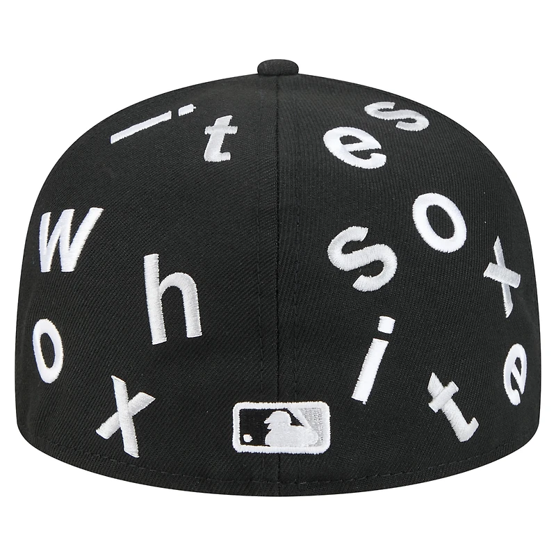 Men's New Era Black Chicago White Sox Team Confetti 59FIFTY Fitted Hat