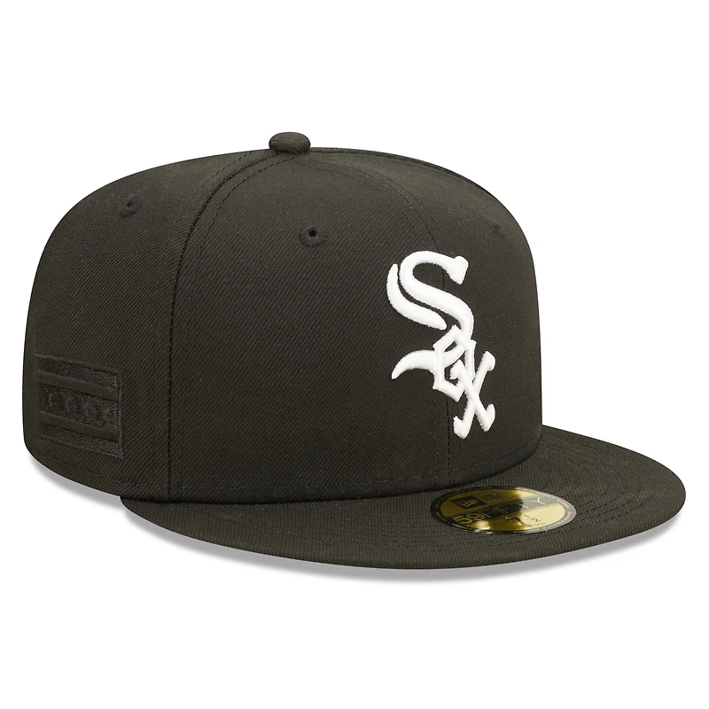 Men's New Era Black Chicago White Sox Team Logo 59FIFTY Fitted Hat