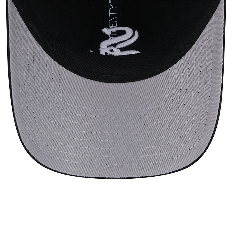 Men's New Era Black Chicago White Sox Team Slick Trucker 9TWENTY Adjustable Hat