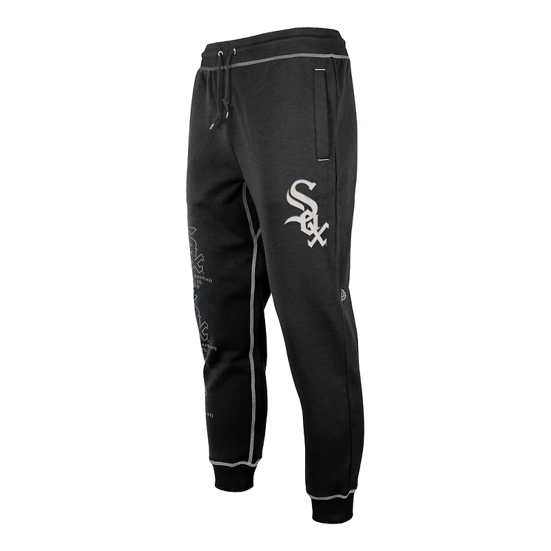 Men's New Era Black Chicago White Sox Team Split Jogger Pants