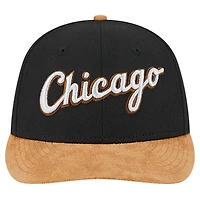 Casquette ajustée 59FIFTY à visière basse en daim de l'équipe Chicago White Sox New Era pour hommes, noire