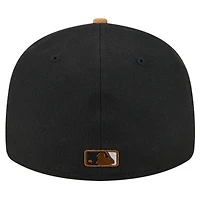 Men's New Era Black Chicago White Sox Team Suede Visor Low Profile 59FIFTY Fitted Hat