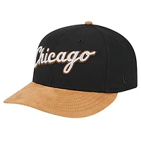 Casquette ajustée 59FIFTY à visière basse en daim de l'équipe Chicago White Sox New Era pour hommes, noire