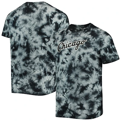 T-shirt tie-dye noir New Era pour homme, aux couleurs des Chicago White Sox.