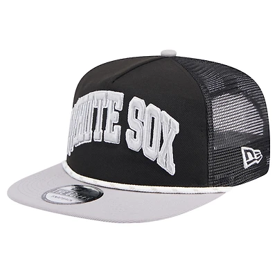 Men's New Era Black Chicago White Sox Throwback Meshback Golfer Hat