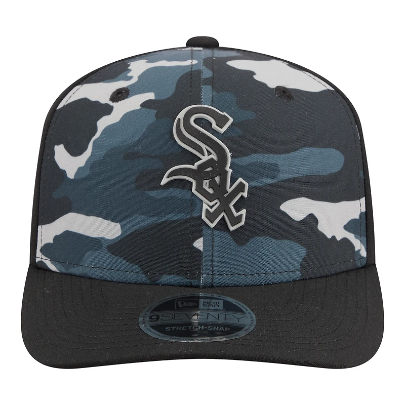 Men's New Era Black Chicago White Sox Tonal Camo 9SEVENTY Stretch-Snap Hat
