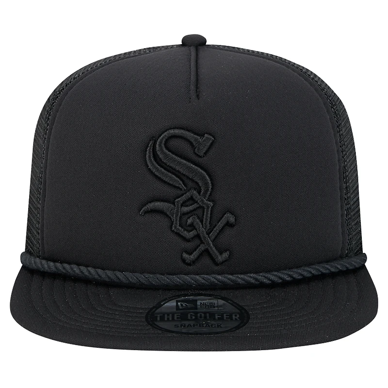 Men's New Era Black Chicago White Sox Tone Foam Meshback Golfer Snapback Hat