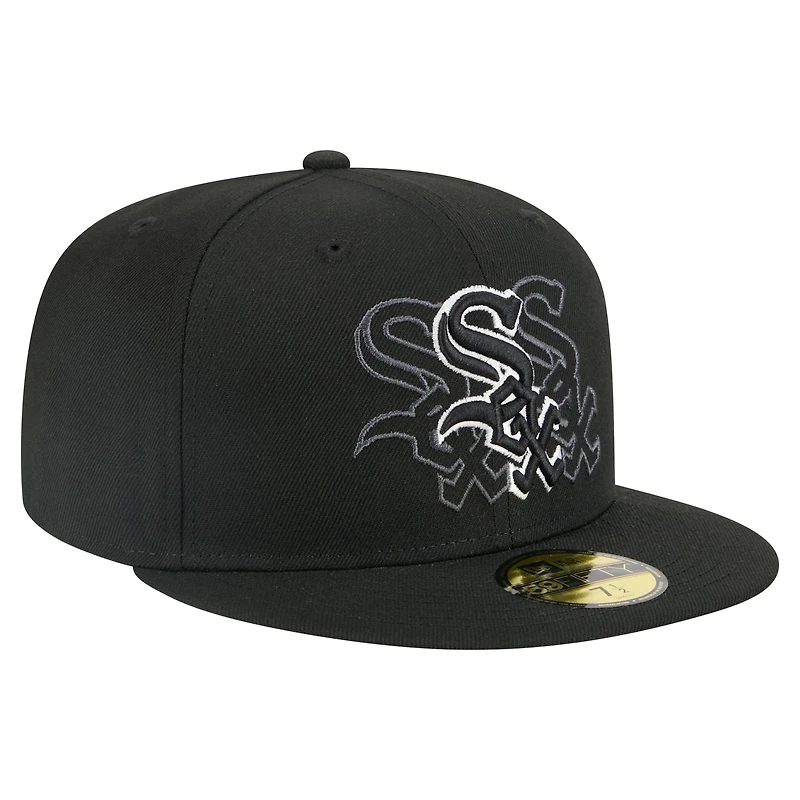 Men's New Era Black Chicago White Sox Tri-Hit 59FIFTY Fitted Hat