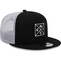 Men's New Era Black Chicago White Sox Vert Squared Trucker 9FIFTY Snapback Hat