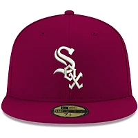 Men's New Era Cardinal Chicago White Sox Logo 59FIFTY Fitted Hat