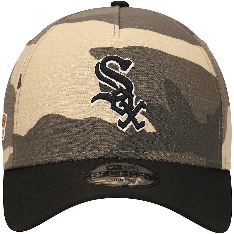 Casquette réglable New Era Chicago White Sox Camo Crown A-Frame 9FORTY pour hommes