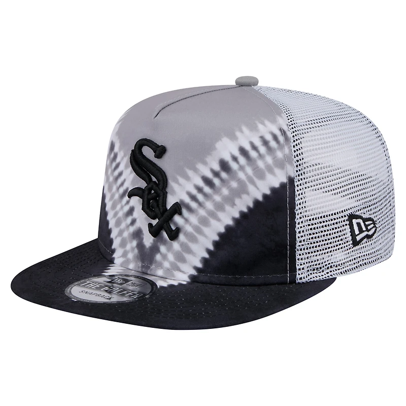 Casquette ajustable New Era Chicago White Sox Tie-Dye Golfer Trucker pour homme