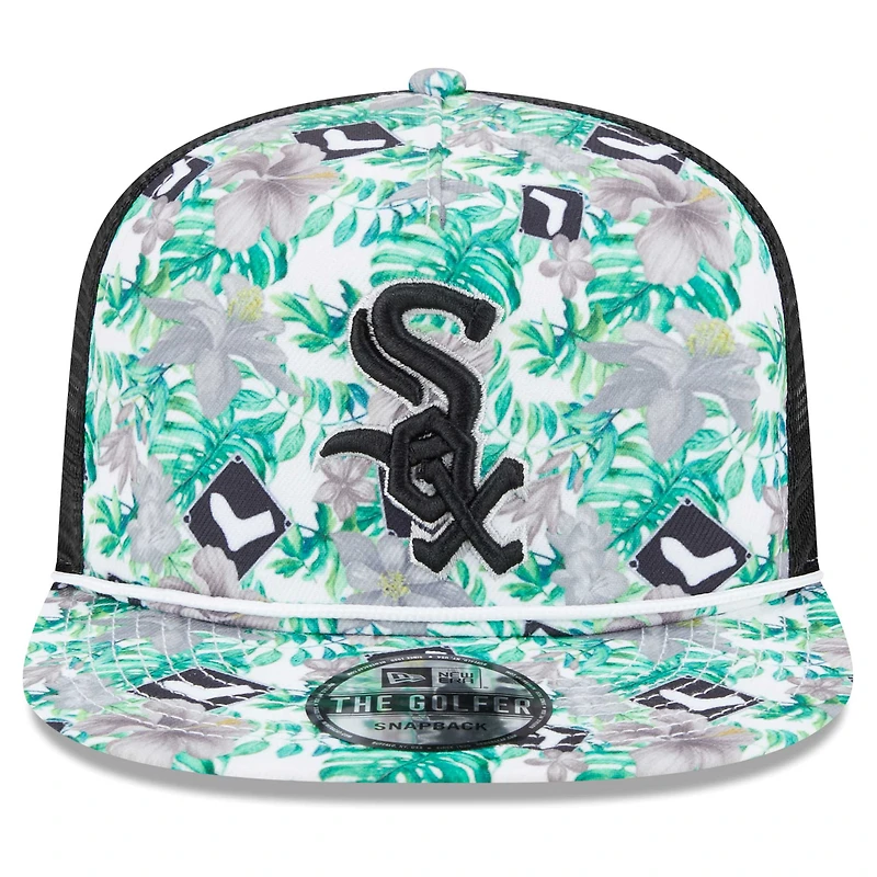 Casquette snapback légèrement structurée New Era Chicago White Sox Tropic Floral Golfer pour hommes