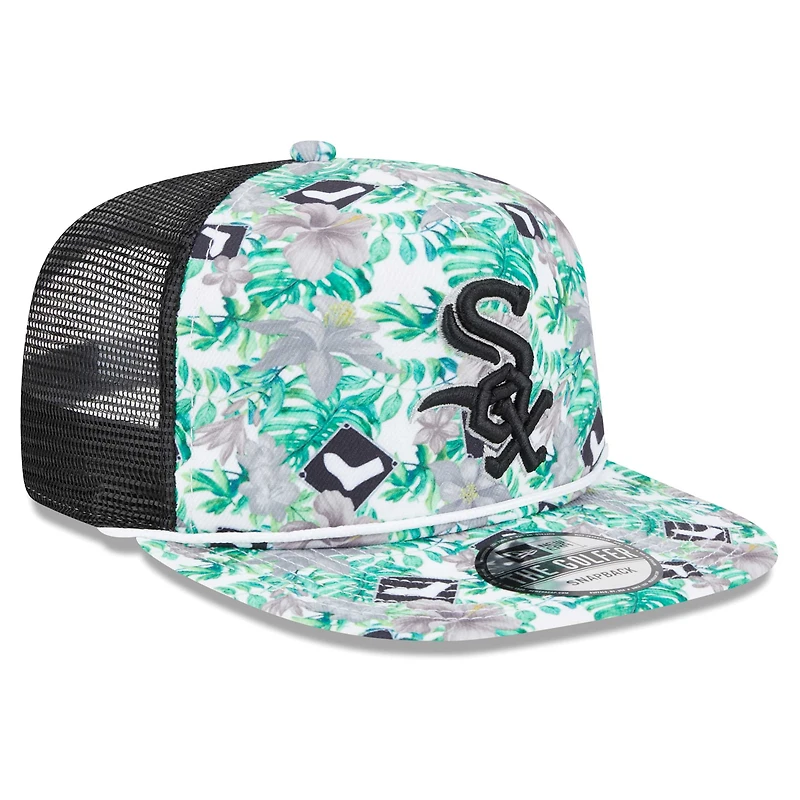 Casquette snapback légèrement structurée New Era Chicago White Sox Tropic Floral Golfer pour hommes