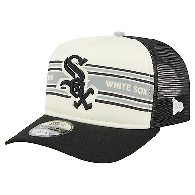 Casquette snapback A-Frame 9FIFTY Trucker pour homme New Era crème/noir Chicago White Sox Banner